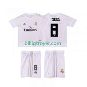 Billige Fotballdrakter Real Madrid KROOS 8 2015 2016 Barn Retro Hjemmedraktsett Kortermet